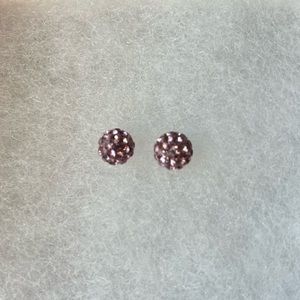 Purple CZ Sterling Silver Sparky Earrings